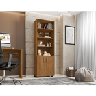 Estante De Madeira Freijó Sala 5 Prateleiras Portas Freijó