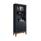 Estante De Madeira Maciça 2 Portas Azul Petróleo