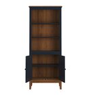 Estante De Madeira Maciça 2 Portas Azul Petróleo - Fundo Amên