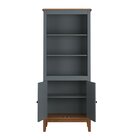 Estante De Madeira Maciça 2 Portas Cinza