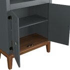 Estante De Madeira Maciça 2 Portas Cinza