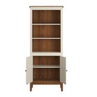 Estante De Madeira Maciça 2 Portas Off White - Fundo Amêndoa