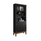 Estante De Madeira Maciça 2 Portas Preto