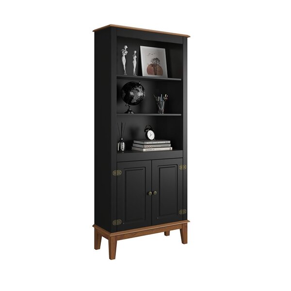 Estante De Madeira Maciça 2 Portas Preto