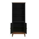 Estante De Madeira Maciça 2 Portas Preto