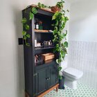 Estante De Madeira Maciça 2 Portas Preto