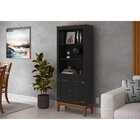 Estante De Madeira Maciça 2 Portas Preto