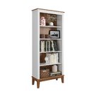 Estante De Madeira Maciça 4 Prateleiras Branco - Fundo Amêndoa