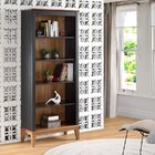 Estante De Madeira Maciça 4 Prateleiras Preto - Fundo Amêndoa