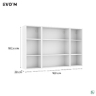 Estante de Madeira MDP com 2 Prateleiras e 2 Portas Branca 102,4x159,4x28cm 34Kg EVO'M Spaceo