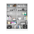 Estante de Madeira MDP com 12 Prateleiras e 8 Portas Branca 204,8x159,6x28cm 108Kg EVO'M Spaceo