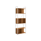 Estante em Madeira MDP com 6 Prateleiras Canela e Branco Industrial 12x37x224,5cm 40Kg Crome