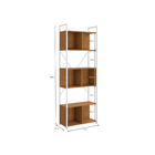 Estante em Madeira MDP com 6 Prateleiras Canela e Branco Industrial 12x37x224,5cm 40Kg Crome