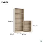 Estante de Madeira MDP com 6 Prateleiras Oásis 204,8x159,6x28cm 54Kg EVO'M Spaceo