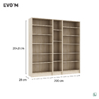 Estante de Madeira MDP com 14 Prateleiras e 8 Portas Oásis 204,8x199,4x28cm 124Kg EVO'M Spaceo