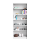 Estante de Madeira MDP com 4 Prateleiras e 2 Portas Branco e Oásis 204,8x79,8x28cm 44Kg EVO'M Spaceo