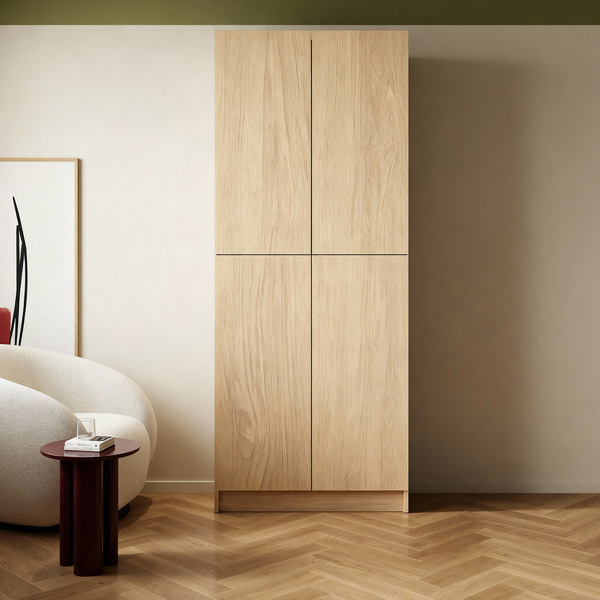 Estante de Madeira MDP com 6 Prateleiras e 4 Portas Oásis 204,8x79,8x28cm 54Kg EVO'M Spaceo