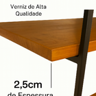 Estante De Madeira Natural 5 Prateleiras Design Industrial Pé