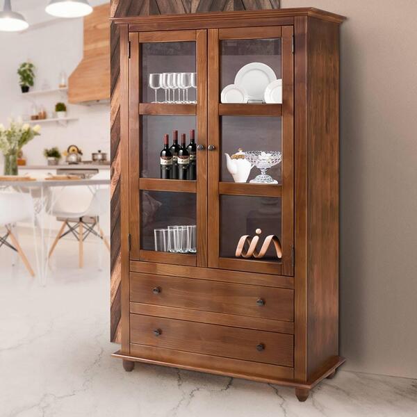 Estante De Madeira Para Cozinha 2 Portas 2 Gavetas Shop Jm