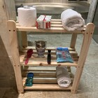 Estante De Madeira Pinus De Chão Com 03 Prateleiras Multiuso