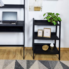 Estante De Madeira Tipo Escada Pipa 3 Prateleiras - Preto