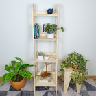 Estante De Madeira Tipo Escada Vitoria 4 Prateleiras - Natural