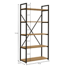 Estante de MDP Preto Fosco e Freijó com 5 Prateleiras 1,52mx72x33cm Kappesberg