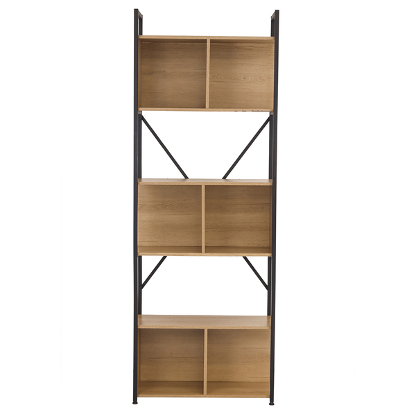 Estante de MDP Preto Fosco e Freijó com 3 Nichos 2,02mx72x33cm Kappesberg