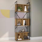 Estante de MDP Preto Fosco e Freijó com 3 Nichos 2,02mx72x33cm Kappesberg