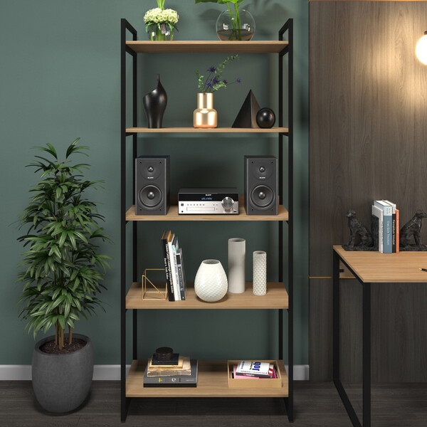 Estante De Metal E Madeira Móveis Office Prateleiras Armário