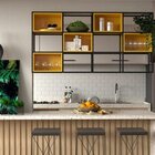 Estante De Metalon E Madeira Ciment - Coleção Aquarela - Amar