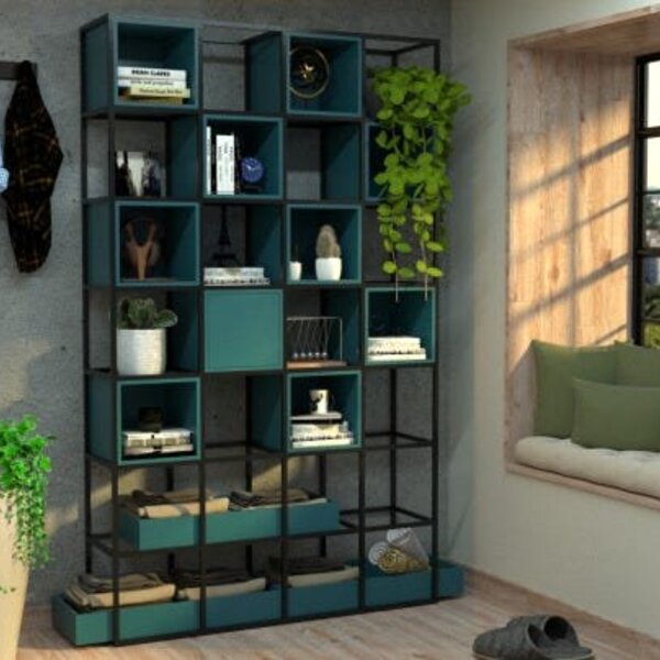 Estante De Metalon E Madeira Estante Rustic - Coleção Aquarel