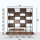 Estante De Metalon E Madeira Estante Rustic - Gianduia - 200x
