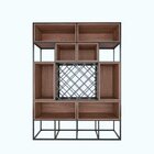 Estante De Metalon E Madeira Para Área Gourmet Rebusc Rosa Mi