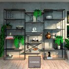 Estante De Metalon E Madeira Para Sala De Estar Ambience - Ci