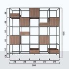 Estante De Metalon E Madeira Para Sala De Estar Concret Marsa