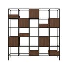 Estante De Metalon E Madeira Para Sala De Estar Concret Marsa