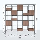 Estante De Metalon E Madeira Para Sala De Estar Concret - Riv