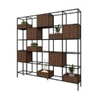 Estante De Metalon E Madeira Para Sala De Estar Concret Rosa