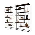 Estante De Metalon E Madeira Para Sala De Estar Duo Metalic -