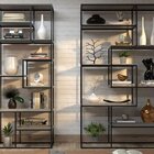 Estante De Metalon E Madeira Para Sala De Estar Duo Metalic -