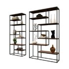 Estante De Metalon E Madeira Para Sala De Estar Duo Metalic M