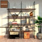 Estante De Metalon E Madeira Para Sala De Estar Estante Class