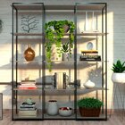 Estante De Metalon E Madeira Para Sala De Estar Evidence - Ci