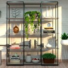 Estante De Metalon E Madeira Para Sala De Estar Evidence - Ci