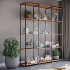 Estante De Metalon E Madeira Para Sala De Estar Evidence - Cu