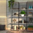 Estante De Metalon E Madeira Para Sala De Estar Evidence Rosa