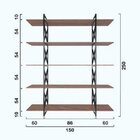 Estante De Metalon E Madeira Para Sala De Estar Expanse Rosa