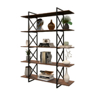 Estante De Metalon E Madeira Para Sala De Estar Expanse Rosa