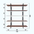 Estante De Metalon E Madeira Para Sala De Estar Expanse Rosa